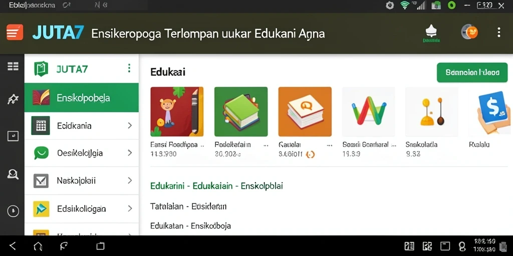Antarmuka pengguna JUTA7 yang informatif dan mudah digunakan.