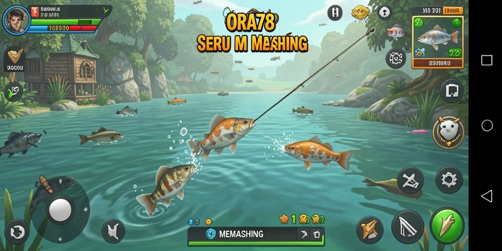 Tampilan antarmuka game Memancing ORA78 yang menarik dan interaktif.