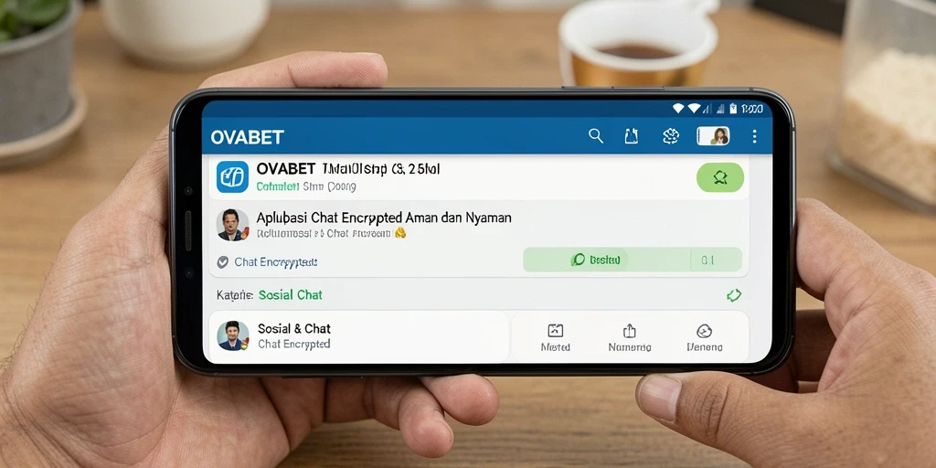 Tampilan antarmuka OVABET dengan fitur Chat Encrypted yang aman.