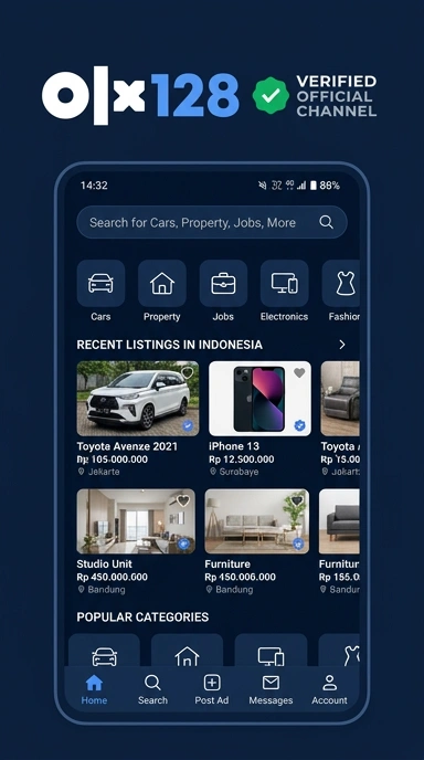Halaman Resmi Olx128 untuk Pengguna Android